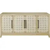 Sunset Harbor Credenza in Sandy Cove Wood & Beige Fabric
