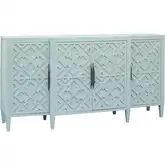 Topher Credenza in Aqua Blue Mahogany