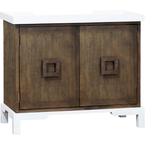 Tower Top Cabinet in Dark Brown & White Mahogany Wood