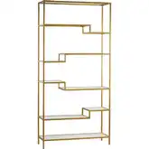 Vanguard Bookcase in Gold Leaf & Clear Glass