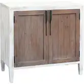Wilder 2 Door Cabinet in Weathered Brown & Aged White Wood