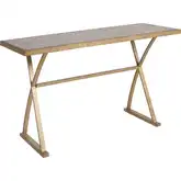 Better Ending Console Table in Aged Gold & Natural Pine Wood