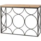 Billings Console Table in Aged Pewter, Natural Steel, Fir