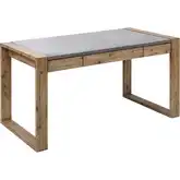 Brooklyn Heights Desk in Polished Concrete & Natural Acacia Wood