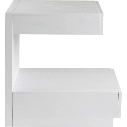 Checkmate Accent Side Table in White Wood Veneer