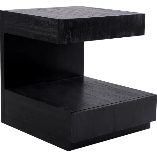 Checkmate Accent Side Table in Checkmate in Black Wood Veneer
