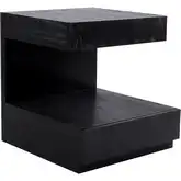 Checkmate Accent Side Table in Checkmate in Black Wood Veneer