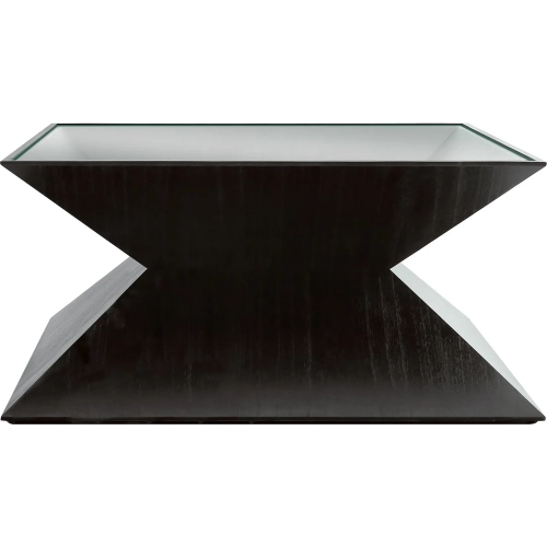 Checkmate Coffee Table in Black Wood, Marble Laminate & Tempered Glass