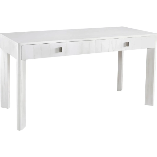 Checkmate Console Table in White Wood & Nickel
