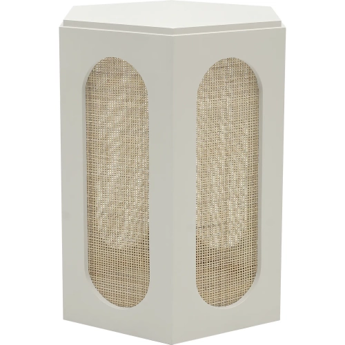 Clearwater Accent Side Table in Shoji White Wood & Rattan