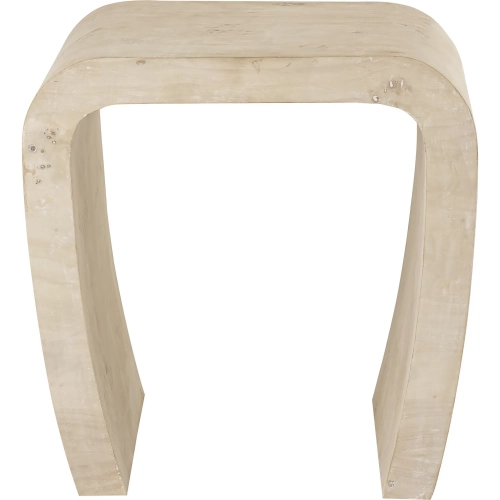 Clip Accent Side Table in White Burl Wood Veneer