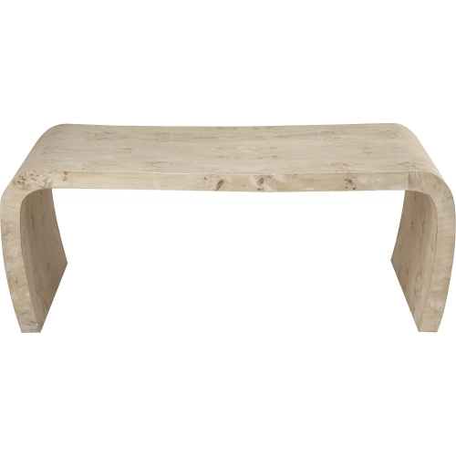 Clip Coffee Table in White Burl Wood Veneer