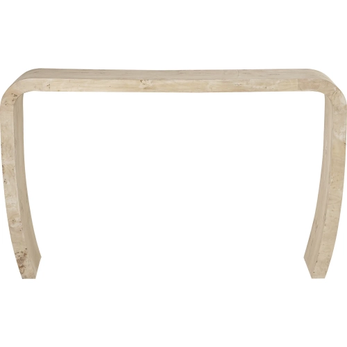 Clip Console Table in White Burl Wood Veneer