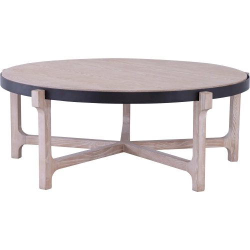 Donovan Coffee Table in Light Ash Wood & Blackened Bronze