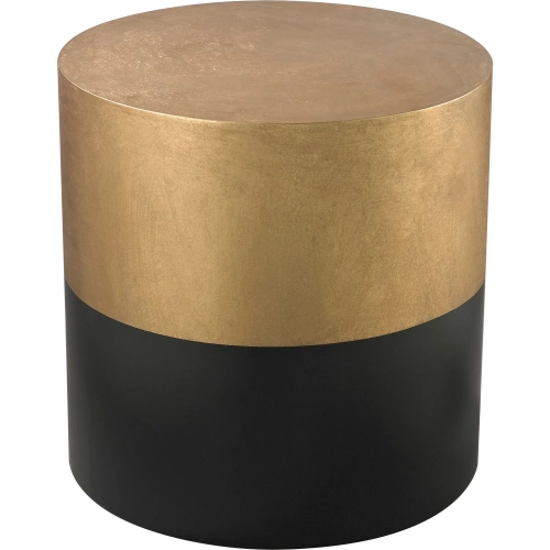 Draper Accent Side Table in Antique Gold Leaf & Black