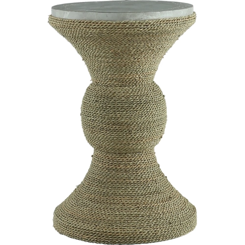 Elie Accent Side Table in Washed Rope & Gray Stone
