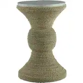Elie Accent Side Table in Washed Rope & Gray Stone