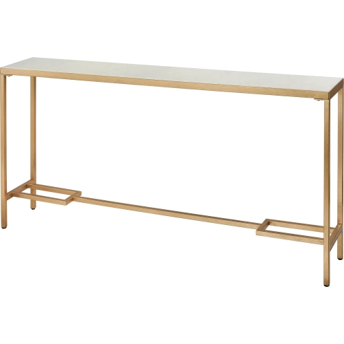 Equus Console Table in Gold Leaf & White Marble