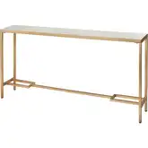 Equus Console Table in Gold Leaf & White Marble