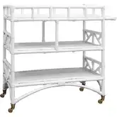 Fitzpatrick Bar Cart in White Rattan