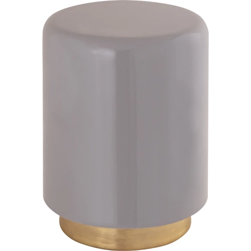 Genesis Accent Side Table in Gray Enamel & Gold Iron