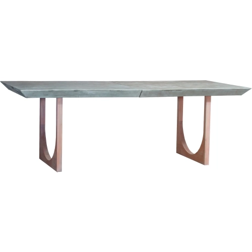 Innwood 92" Dining Table in Polished Concrete & Teak
