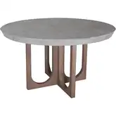 Innwood 54" Round Dining Table in Polished Concrete & Teak