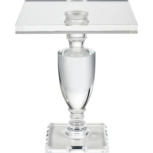 Jacobs Accent Pedestal Side Table in Clear Acrylic