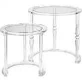 Jacobs Round Nesting Table 2 Piece Set in Clear Acrylic