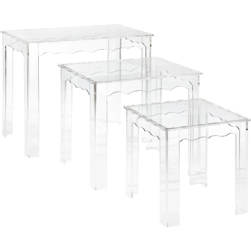 Jacobs Square Nesting Table 3 Piece Set in Clear Acrylic