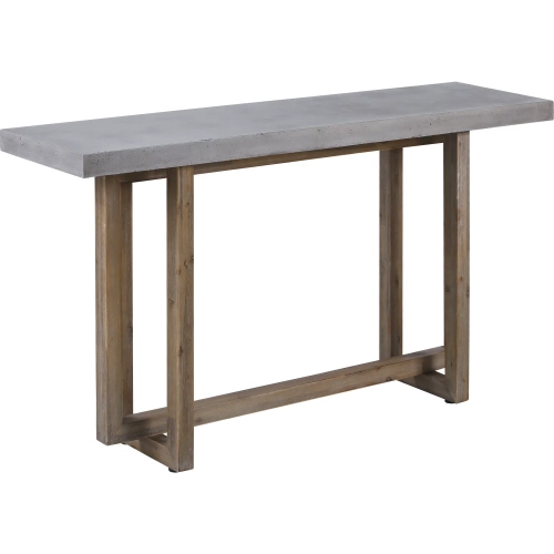 Merrell Console Table in Polished Concrete & Natural Acacia Wood