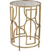 Modern Forms Accent Side Table in in Antique Gold & Glass