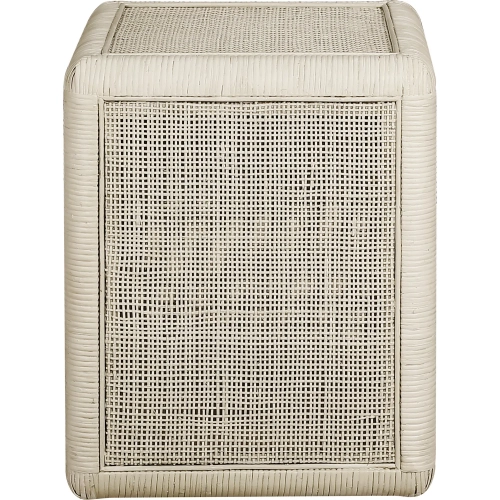 Oneka Accent Side Table in Shoji White Rattan