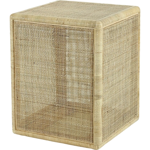 Oneka Accent Side Table in Natural Rattan