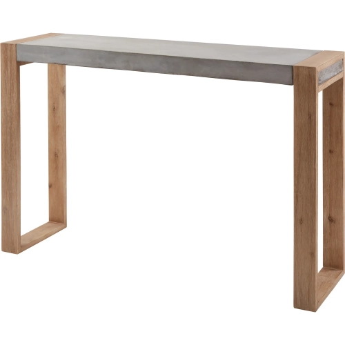 Paloma Console Table in Polished Concrete & Natural Acacia Wood