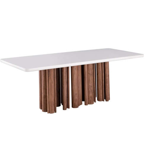 Pier 82" Dining Table in Natural & Ivory Acacia Wood