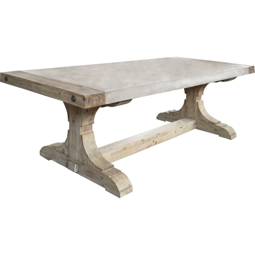 Pirate 90.5" Dining Table in Polished Concrete & Brushed Natural Wood