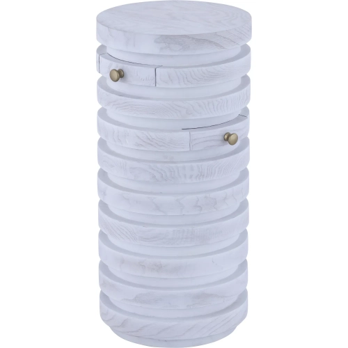 Prospect Accent Side Table in White Ash Burl Wood