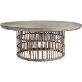 Refuge Coffee Table in Polished Concrete & Synthetic Rattan