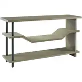 Riverview Console Table in Gray Washed Wood, Rope & Black Iron