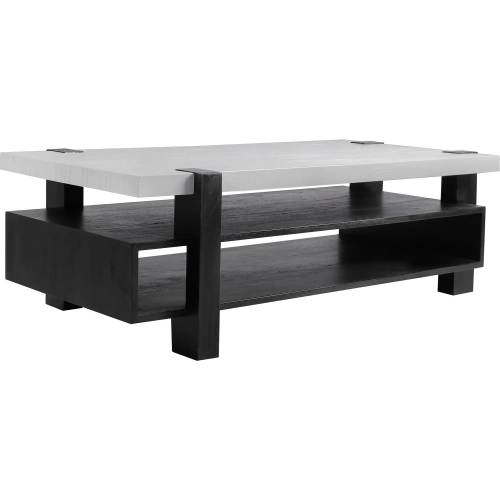 Riviera Coffee Table in White & Black Wood Veneer