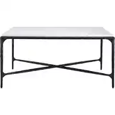 Seville Forged Coffee Table in Graphite Iron & White Marble