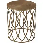Sutton Accent Side Table in Antique Gold Iron