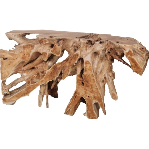 Teak Root Console Table in Natural Teak