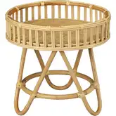 Tika Accent Side Table in Natural Rattan