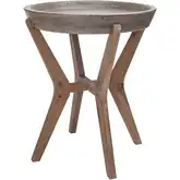 Tonga Accent Side Table in Polished Concrete & Brushed Acacia Wood