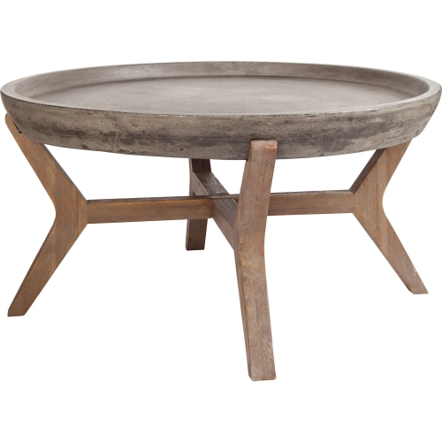 Tonga Coffee Table in Polished Concrete & Brushed Acacia Wood