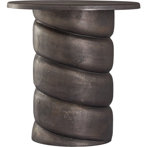 Twist Accent Side Table in Antique Bronze Aluminum