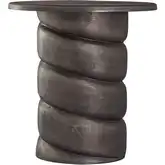 Twist Accent Side Table in Antique Bronze Aluminum