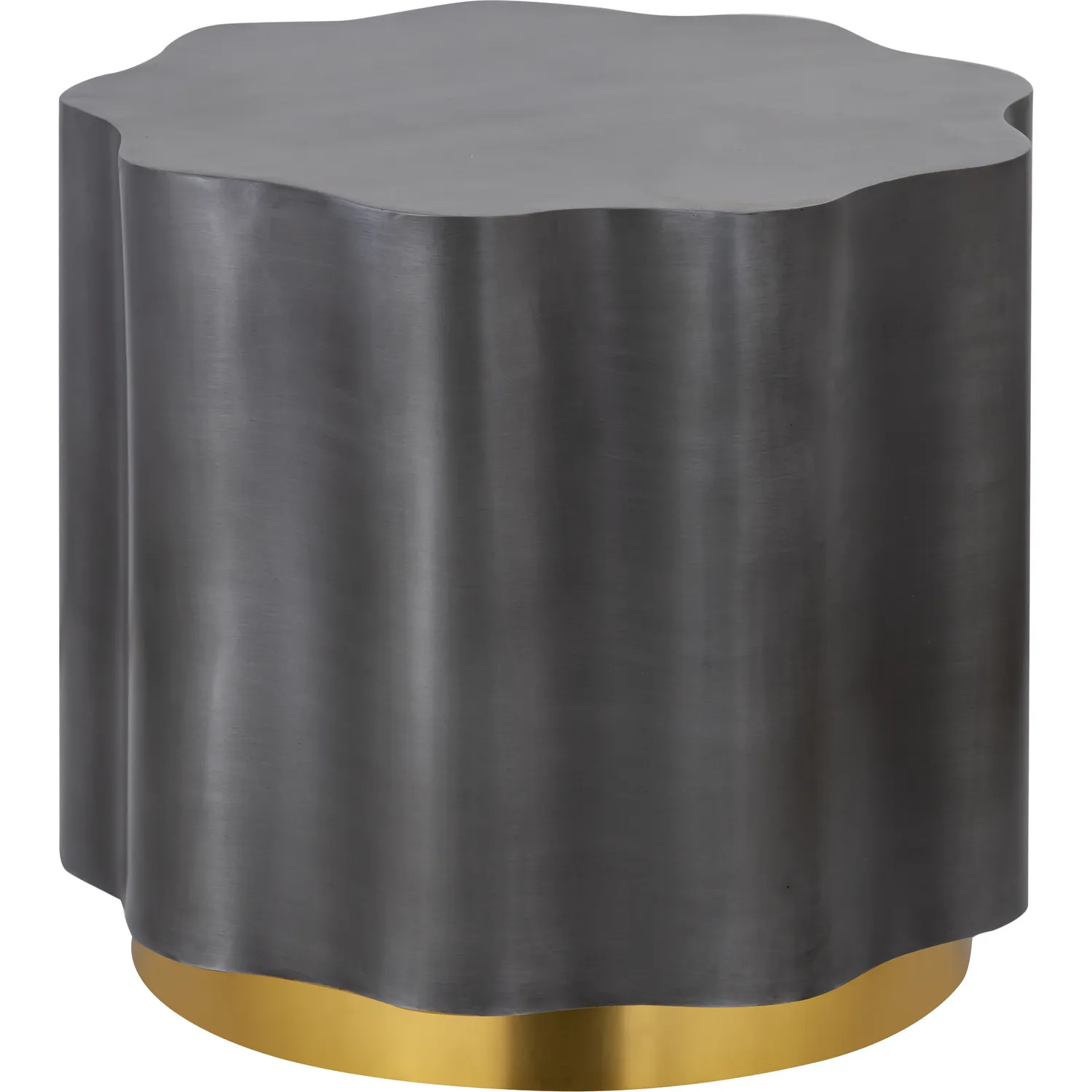 Atlas Home TA11214-01 Agata Accent Table in Antique Zinc & Brushed Brass